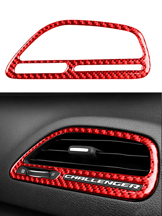 Red Carbon Fiber Interior Manual Climate Console Cover Trim For 2012-15 for Fiat 500 v