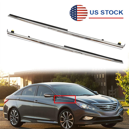 Front Fender Chrome Garnish Molding Trim LH RH for Hyundai Sonata 2011-2014 US