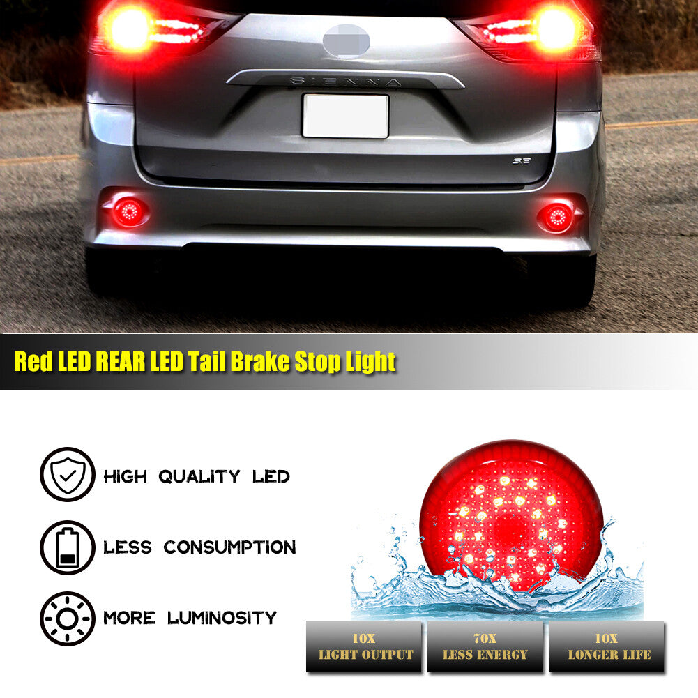 Red LED rear bumper brake taillights suitable for 11-15 for Sienna , 09-10 for Corolla , etc- v