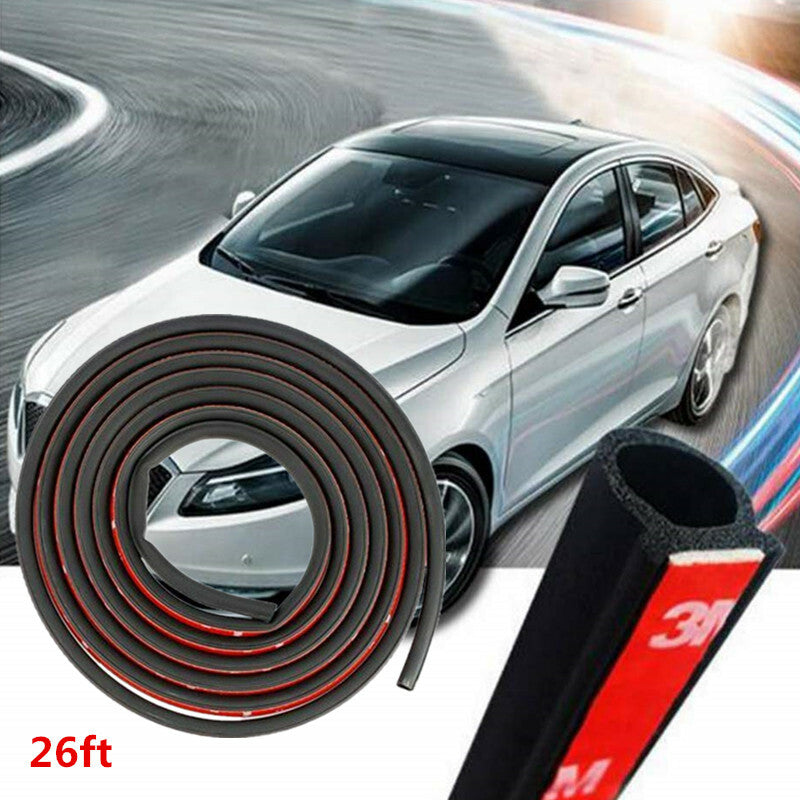 Car Door Rubber Mat Seal Foam Small D-Shape Hollow Adhesive Edge Protector Pad