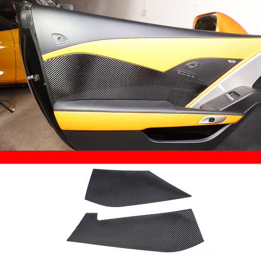 Carbon fiber interior door panel frame sticker decoration for Corvette C7 2014 - 2019