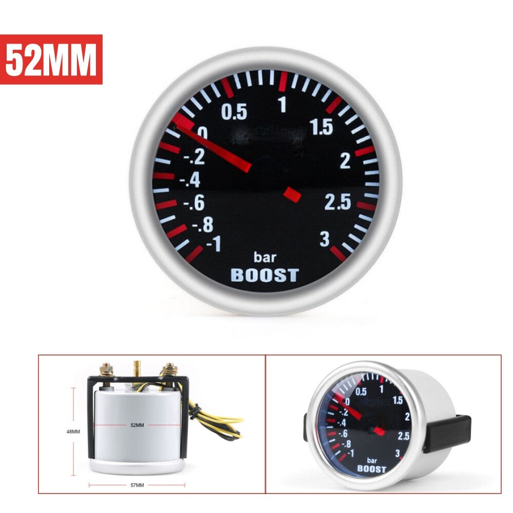 1-piece DC 12V 2-inch 52mm bar pointer white LED turbocharger vacuum compressor gauge n