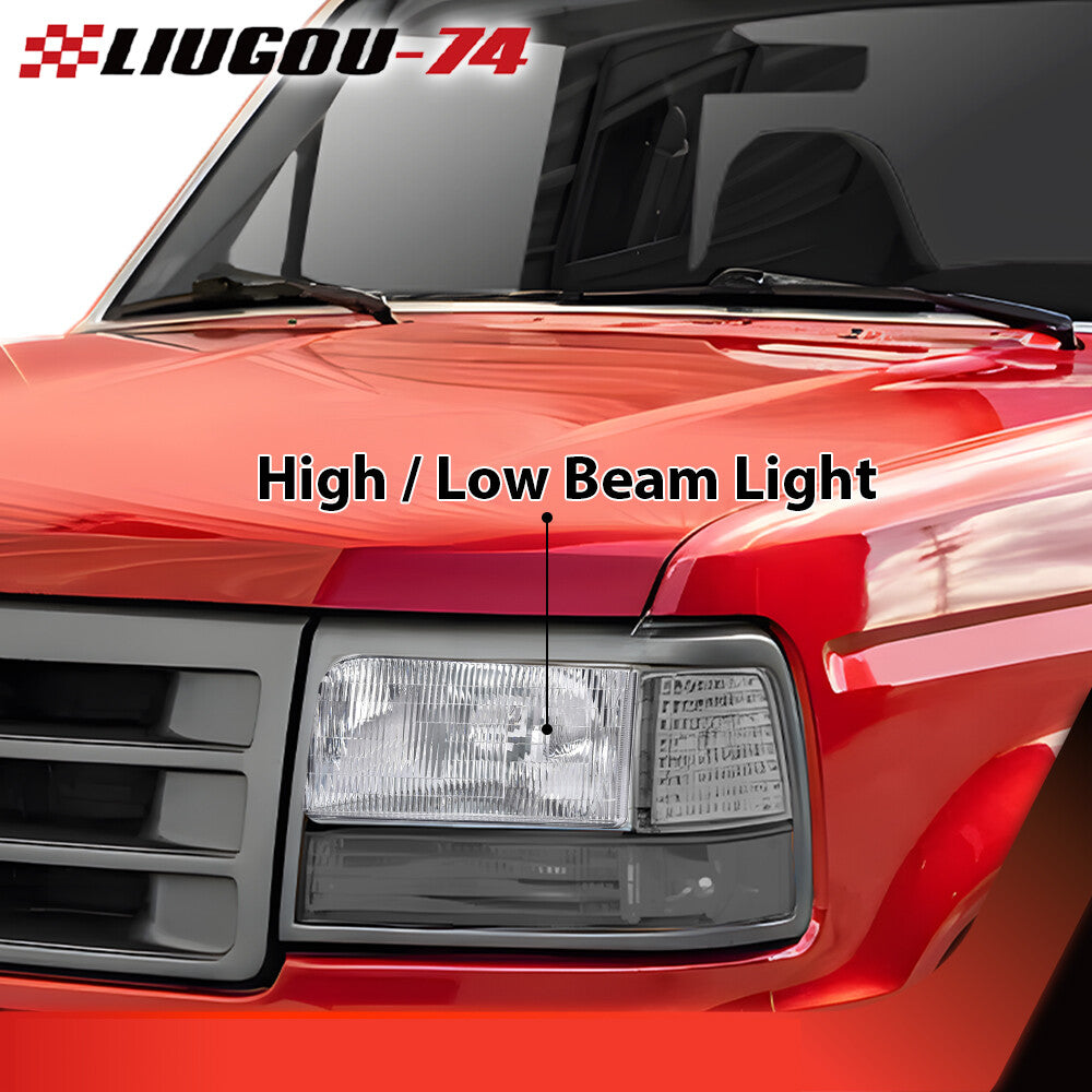 Pair of Clear Halogen Headlights Left and Right Fits 1992 - 1996 for - v