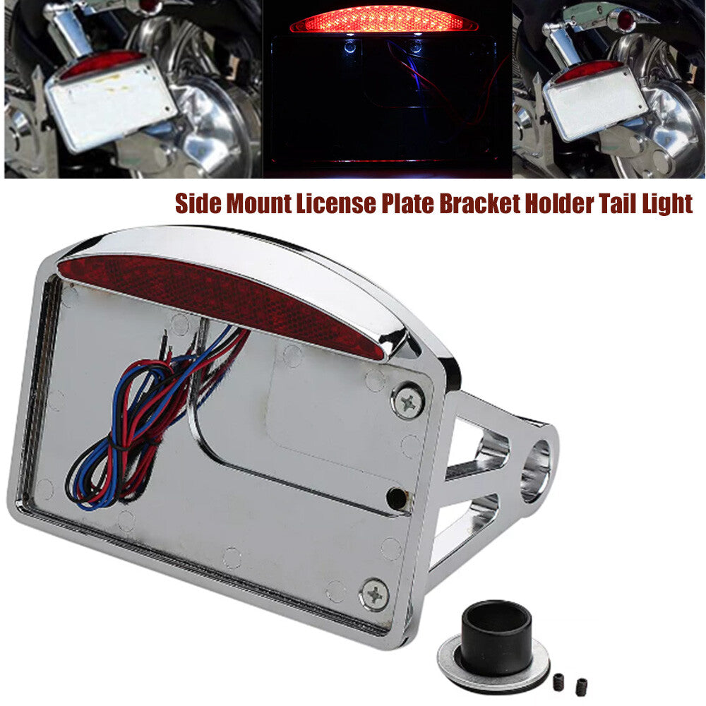 Chrome brake taillight LED side-mounted license plate bracket suitable for Harley-Davidson motorcycles. n