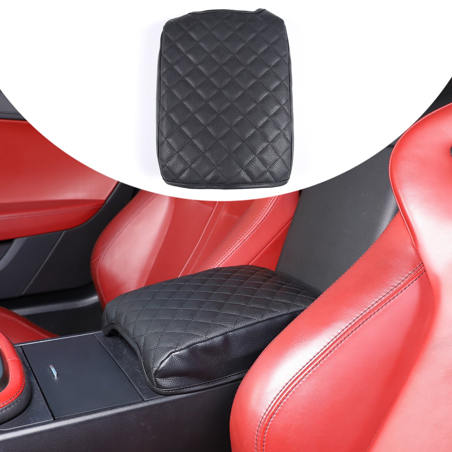 Carbon fiber transmission panel and cup holder protective cover suitable for Tandra 2014-2021- v
