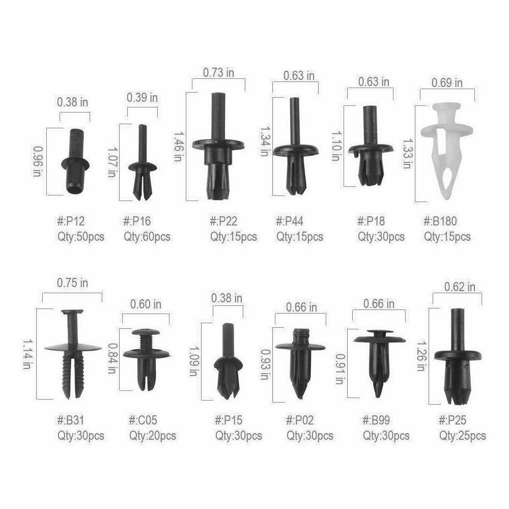350PCS Plastic Retainer Panel Bumper Fastener Moulding Clip Fit GM for Ford for Toyota