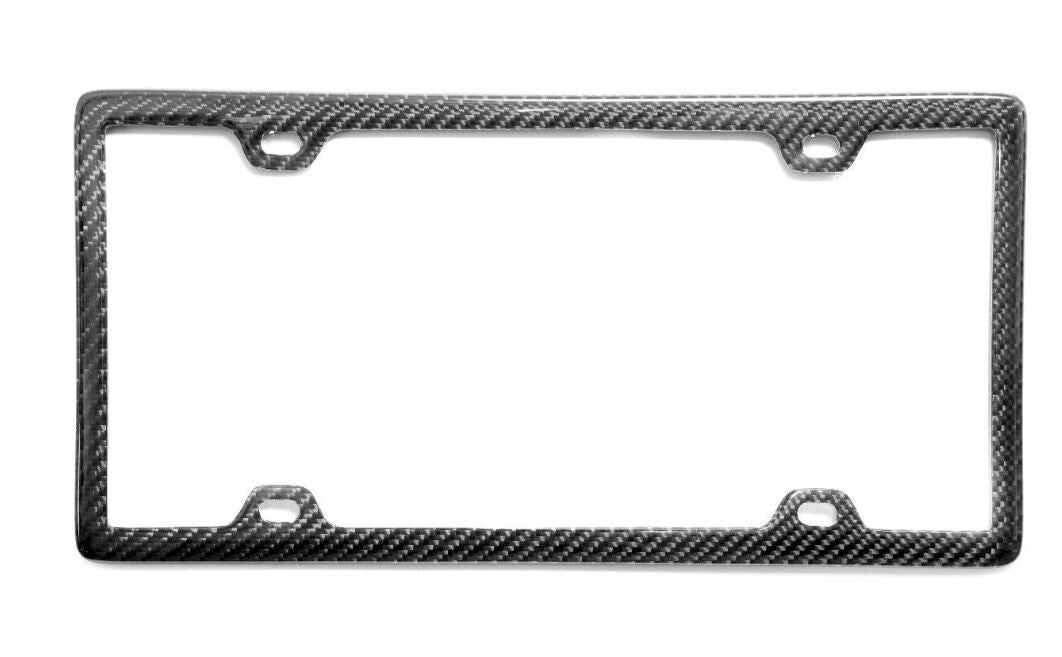 Car license plate frame cover cap rear boot ultra-thin black carbon fiber for Audi
