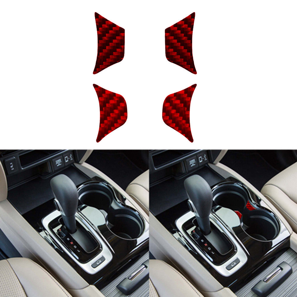 Red Carbon Fiber Front Rearview Mirror Adjusts Trim For Rogue 2014-2016 v
