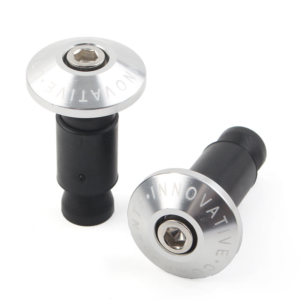 7/8'' Motorcycle Bike Handlebar Grips CNC Handle Bar End Cap Plugs Slider Silver Q