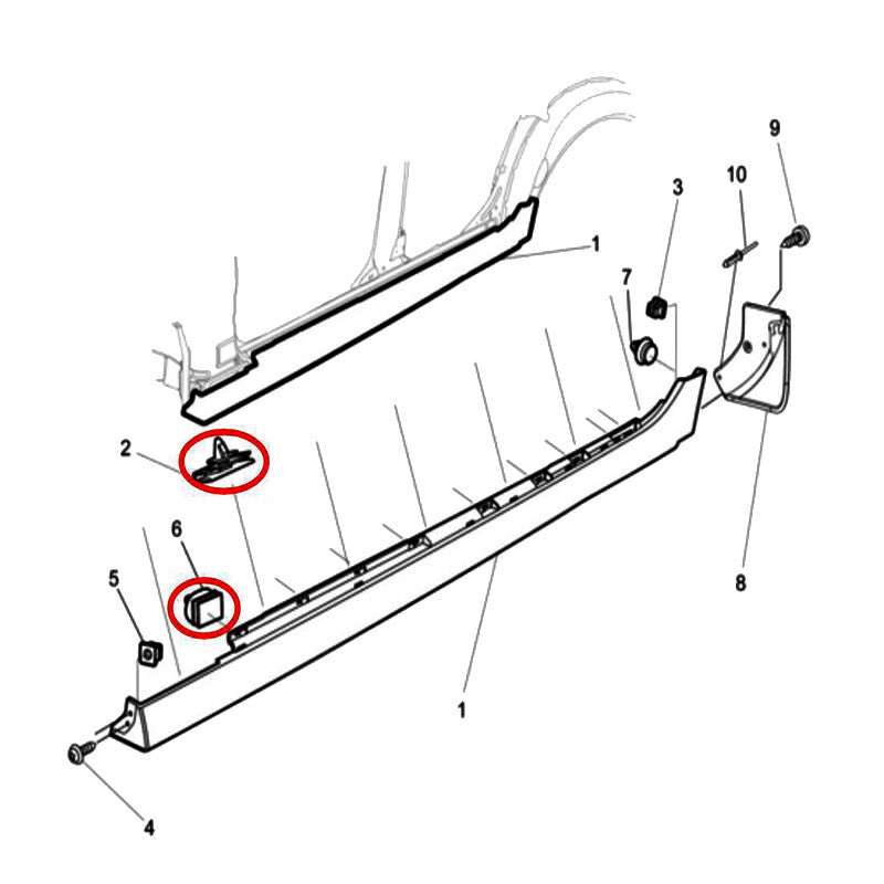20 rocker panel molding fastener clips for general purpose for Pontiac G8 and for Chevrolet SS doors and windows