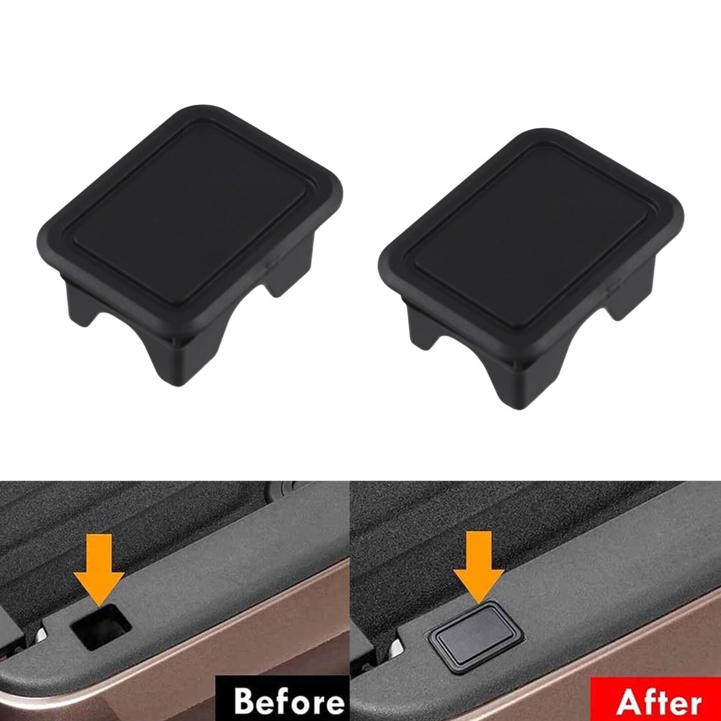 2Pcs Truck Bed Rail Stake Pocket Cover Cap Hole Plug for Dodge for RAM 1500 2500