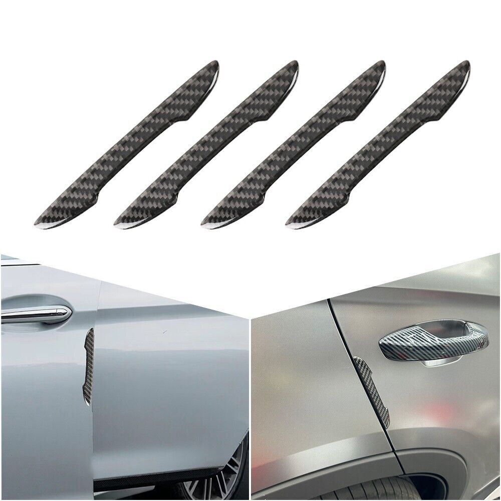 Universal Black Carbon Fiber Car Side Door Edge Protection Guards Trim Sticker