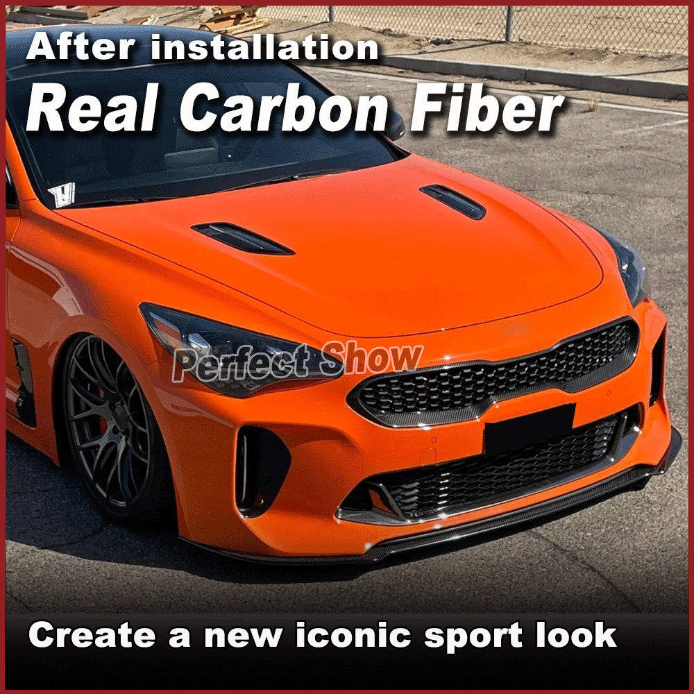 Fit for Kia Stinger K8 2018-2023 REAL Carbon Fiber Front Bumper Lip Chin Spoiler