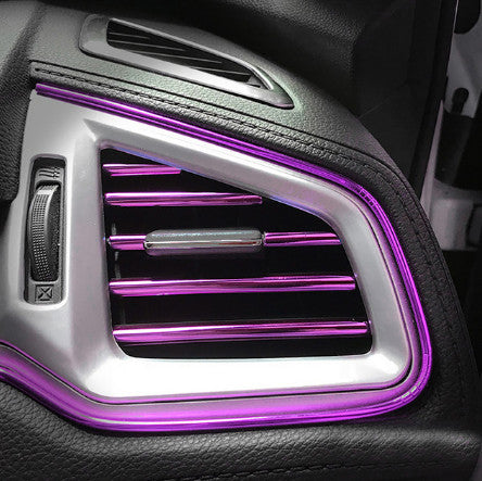 10pcs purple Car Interior Air Conditioner Outlet Decoration Cover Accessories