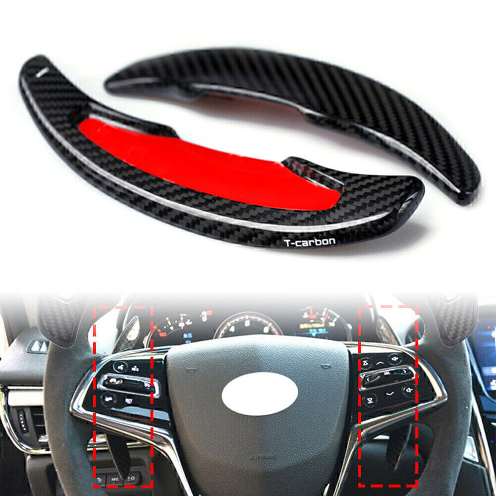 Carbon fiber steering wheel paddle shifter extension lever (left + right) suitable for Cadillac ATS ATS-L