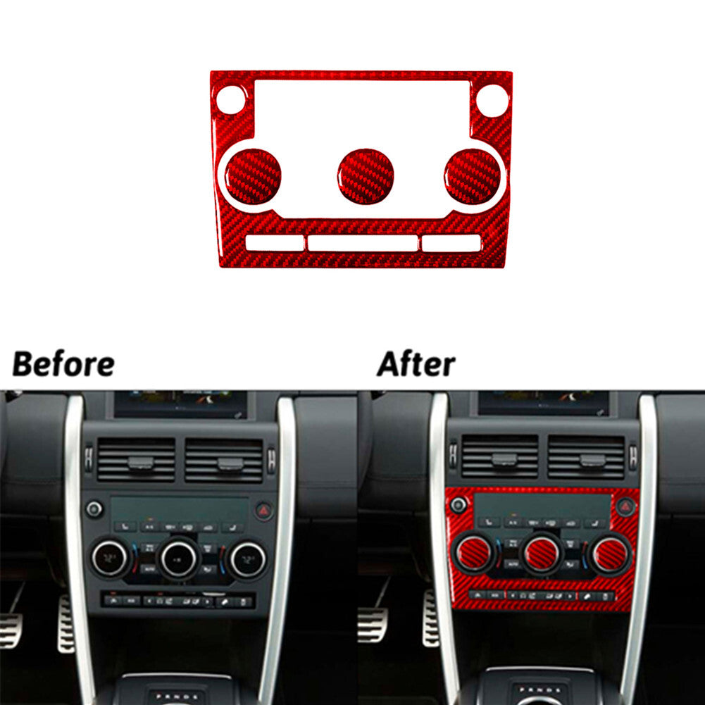 Red Carbon Fiber Radio Panel Cover Trim for Land Rover Discovery Sport 2015-2019