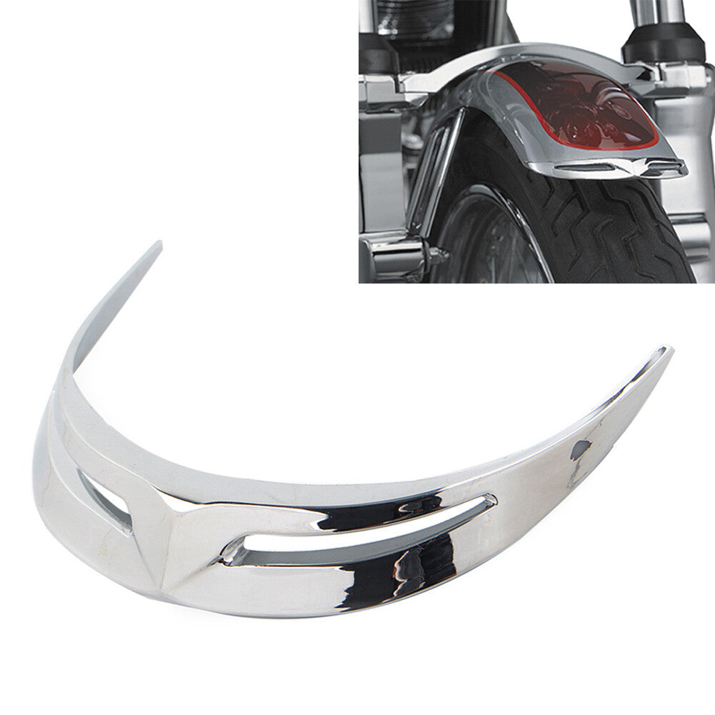 for Harley Dyna Super/Wide Glide Street Bob Softail Chrome Front Fender Tip Trim