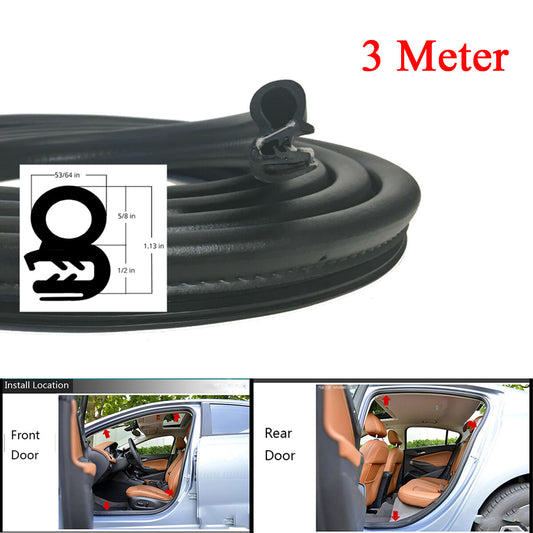 4Meter Rubber Car Truck FrontRear Door Seal Weatherstrip Body Mounted Universal