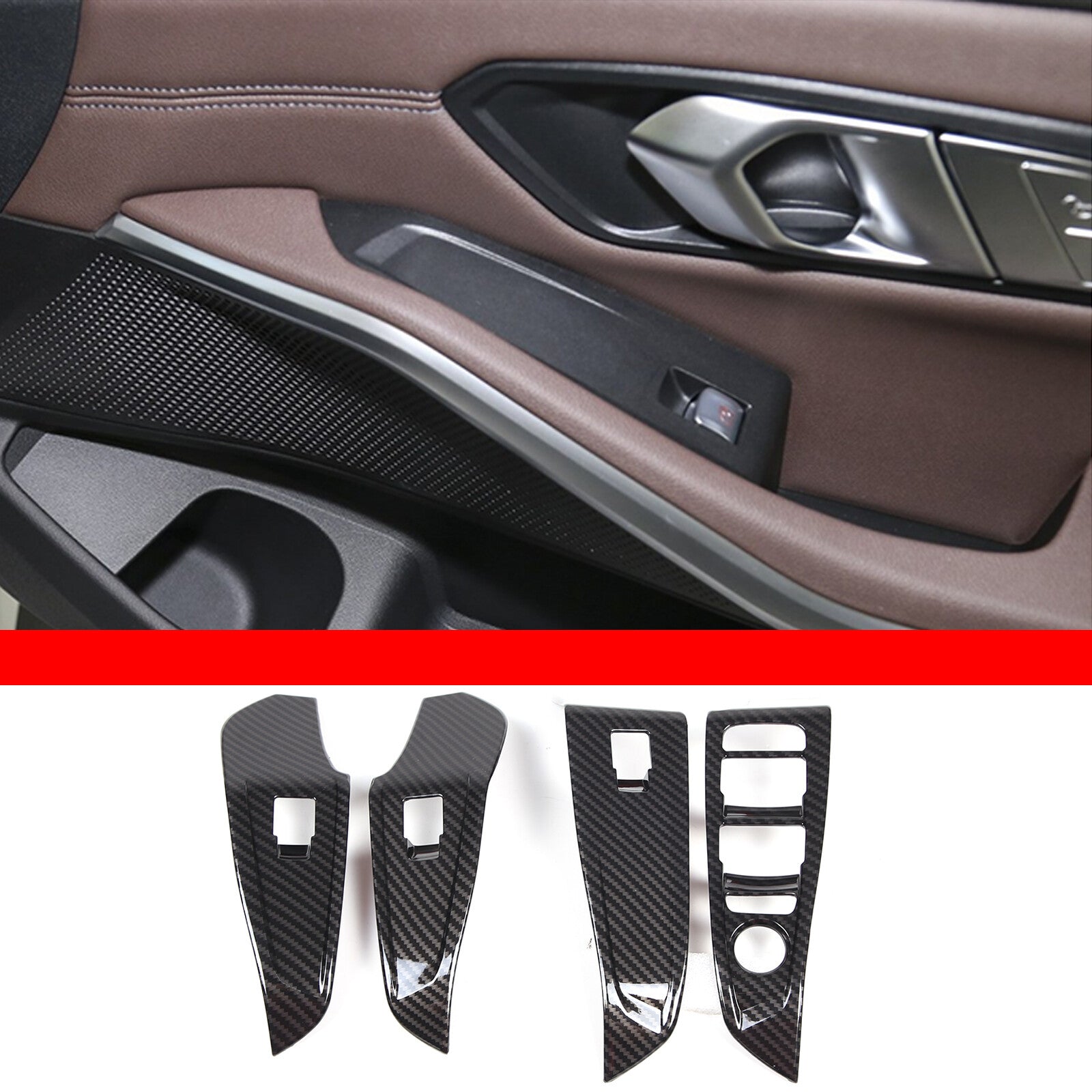 Carbon fiber ABS door and window switch cover for 3 2020 - 2022 (4pcs) n
