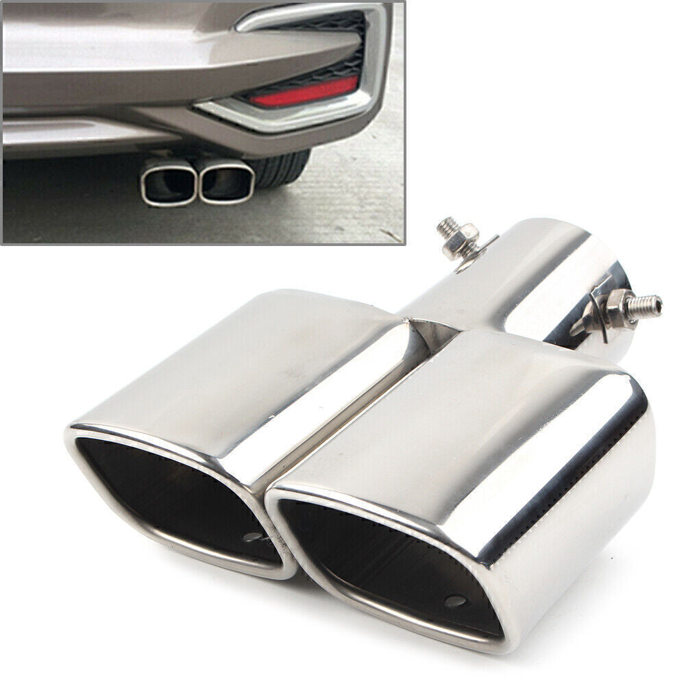 Car Stainless Steel Rear Exhaust Pipe Tail Muffler Tip Square Accessories