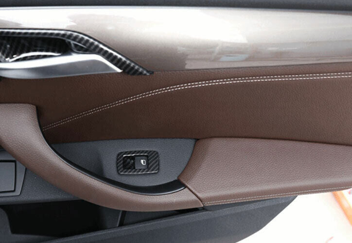 for BMW X1 F48 2016-22 ABS Carbon Fiber Window Lock Lift Panel Cover Trim Frame
