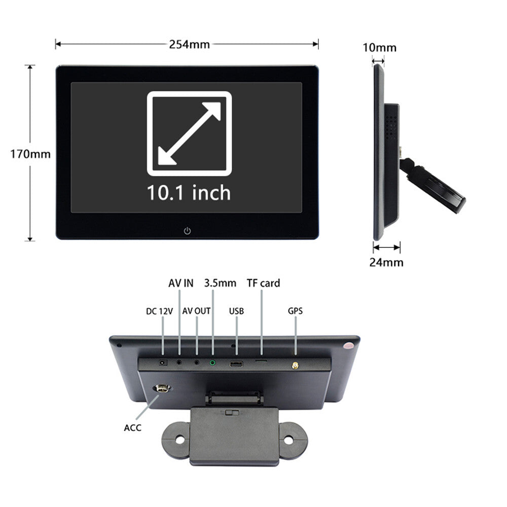 2pcs Car Headrest Monitor 10.1in Touch Screen Video Player GPS WIFI Bluetooth