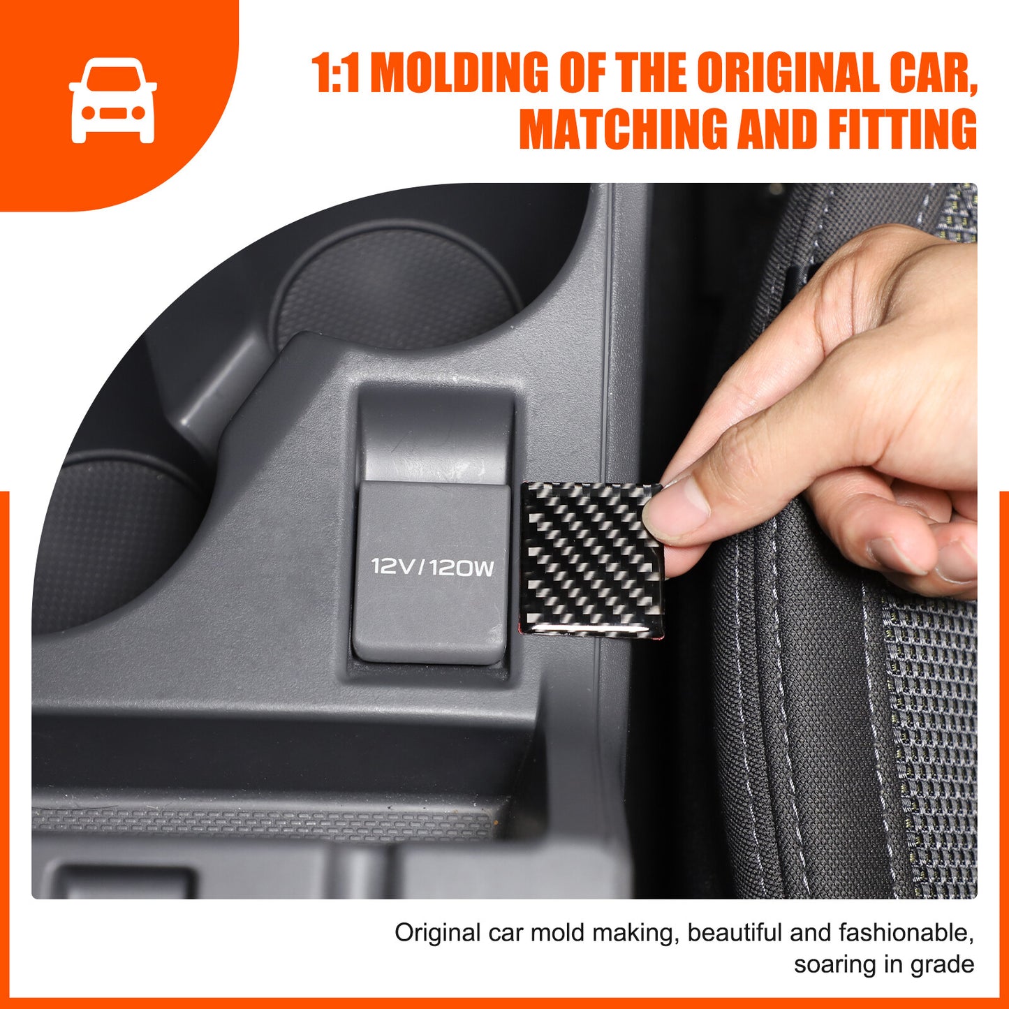 Carbon fiber rear cigarette lighter switch decorative sticker for Subaru Crosstrek 24+ n