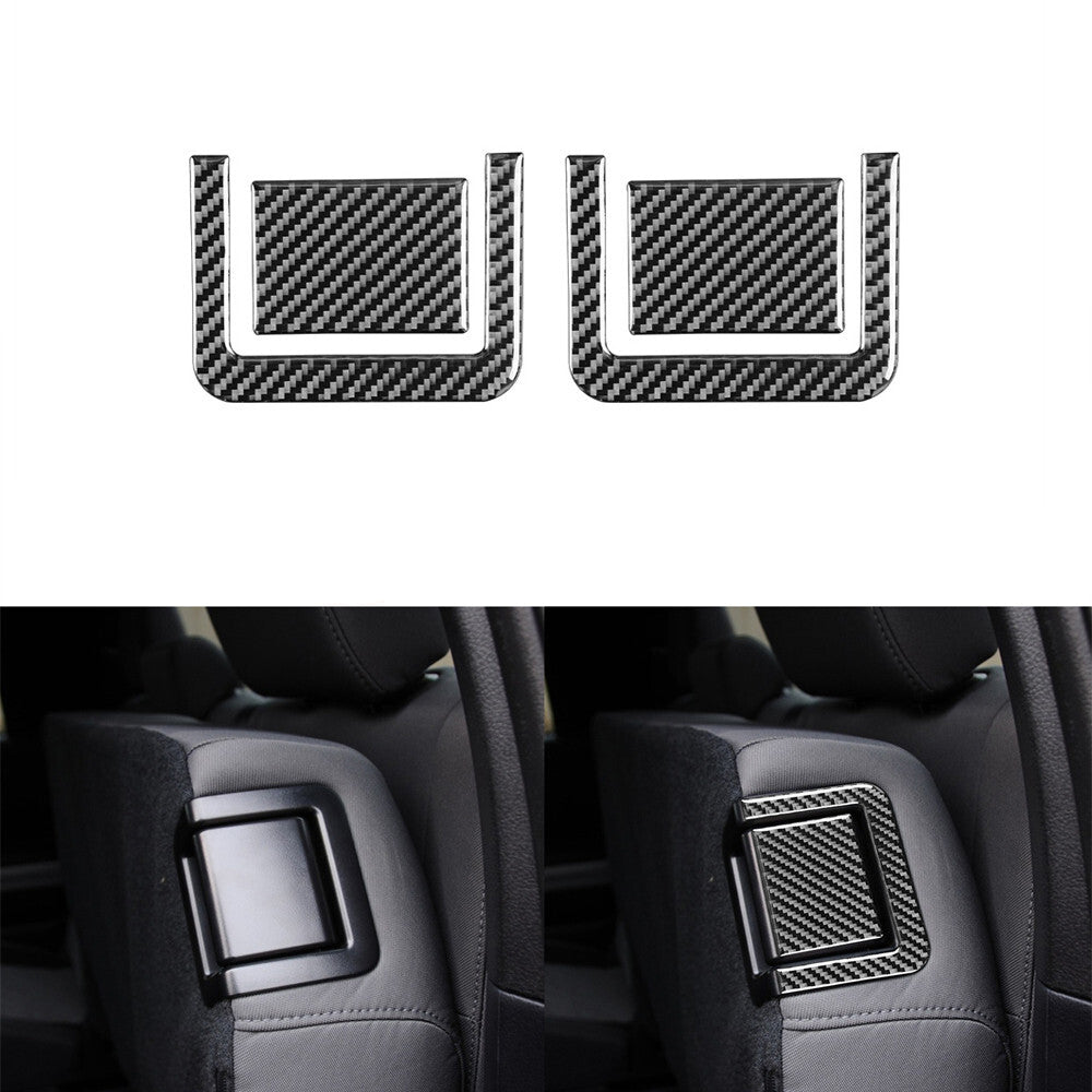 2Pcs Carbon Fiber Rear for Seat Adjust Panel Cover Trim for Toyota Tundra 2014-2018