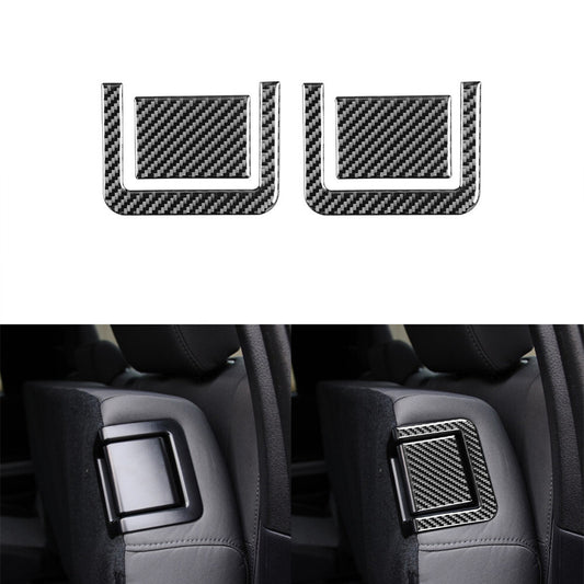 2Pcs Carbon Fiber Rear for Seat Adjust Panel Cover Trim for Toyota Tundra 2014-2018
