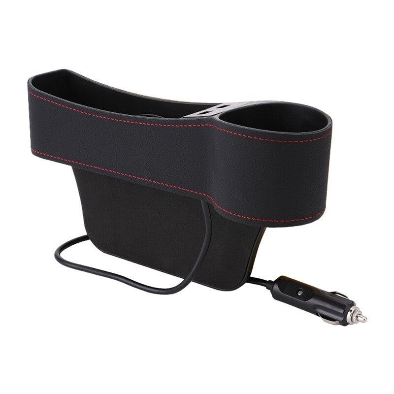 Car for Seat Gap Storage Organizer Right Side Crevice Pocket Box Dual USB Cup Holder Q