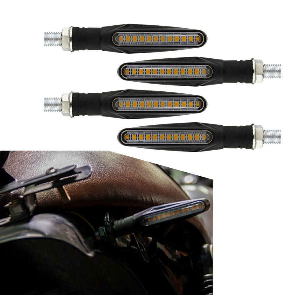 4x Motorcycle Bike LED Amber Turn Signal Blinker Light Indicators Lamp Universal Q