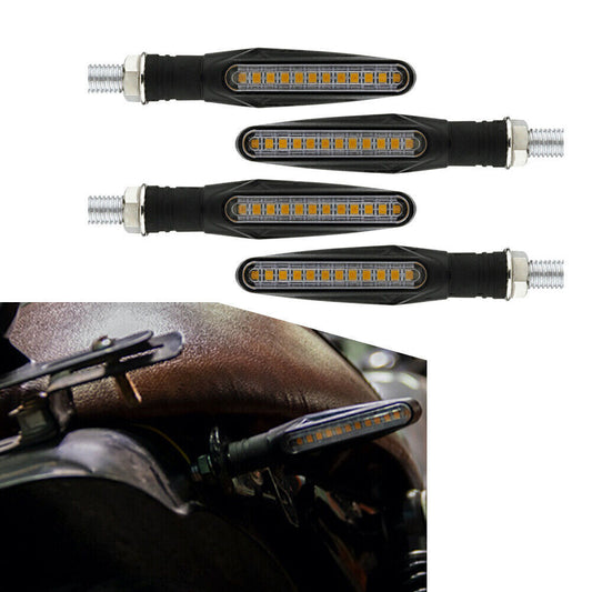 4x Motorcycle Bike LED Amber Turn Signal Blinker Light Indicators Lamp Universal Q