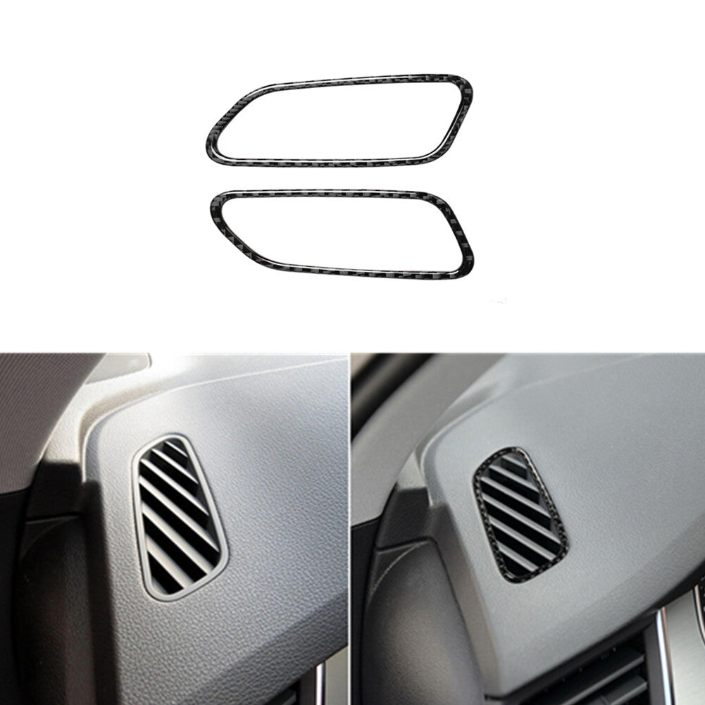 2Pcs for Audi Q7 2016-2019 Carbon Fiber Interior Dashboard Air Vent Cover Trim