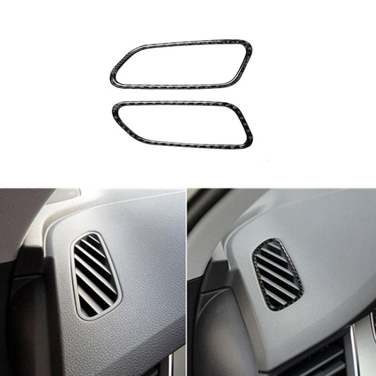 2Pcs for Audi Q7 2016-2019 Carbon Fiber Interior Dashboard Air Vent Cover Trim
