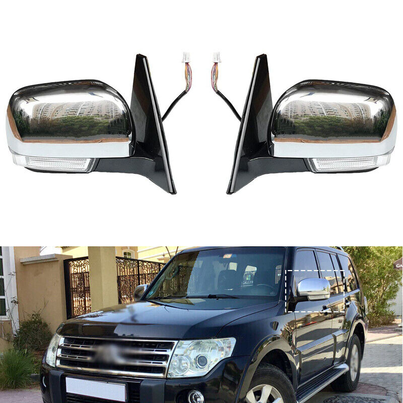 1Pair Rear View Mirror Assembly for Mitsubishi Pajero V73 V77 V93 V97 2006-2016