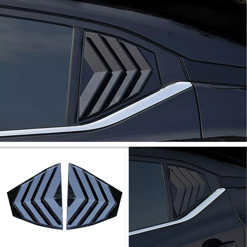 Bright Black Vent Window Scoop Louver Cover Trim Fit For Sentra 2020-2023 v