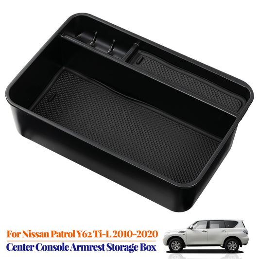 Car Center Console Armrest Storage Box Tray for Nissan Patrol Y62 Ti-L 2010-2020 Q