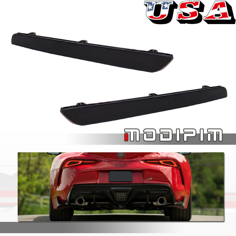 OE Spec L+R smoked rear bumper reflector lens suitable for 2020, 2021, 2022 GR Supra- v