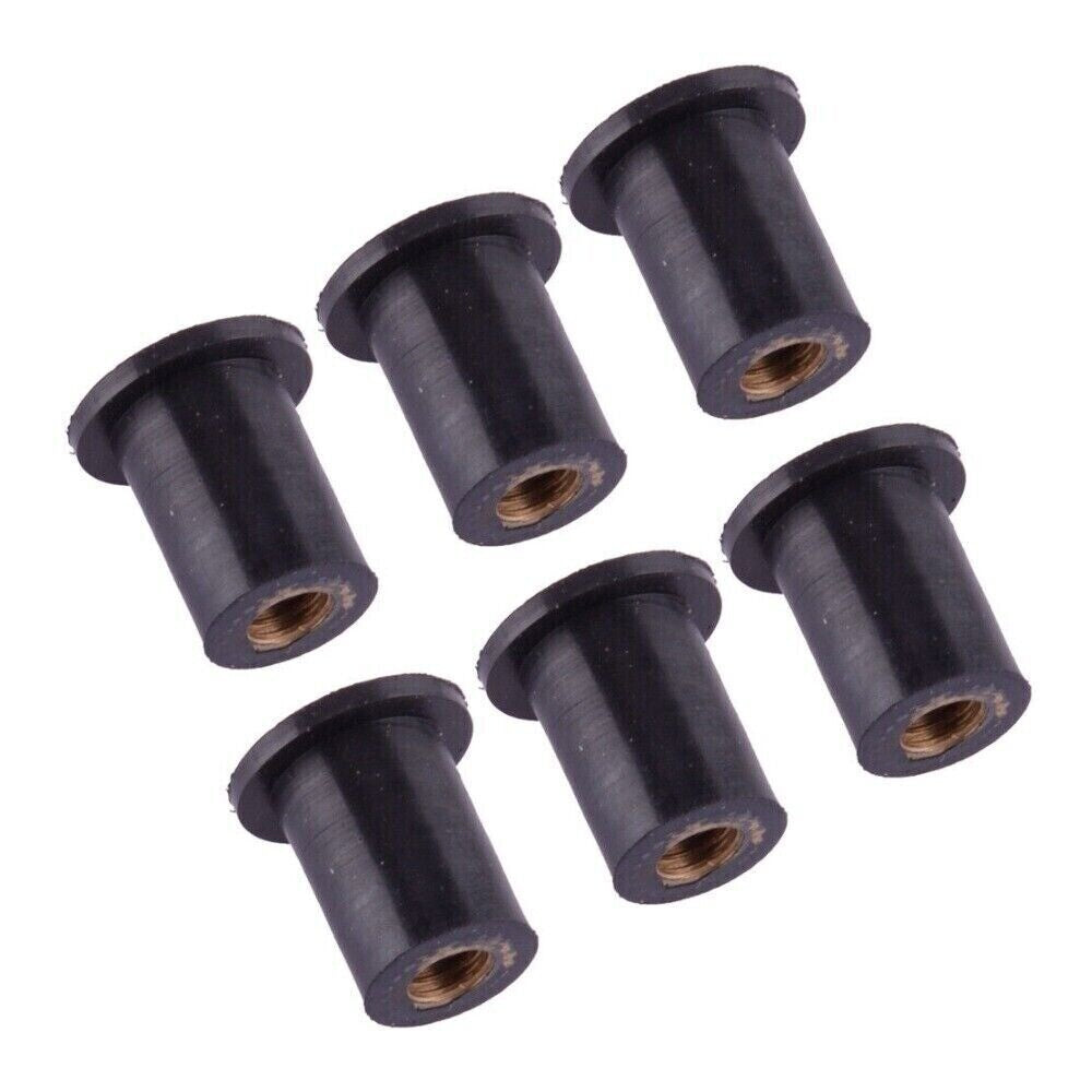 6pcs/set M5 Rubber Windshield Windscreen Fairing Well Nuts Fits for Yamaha Black n