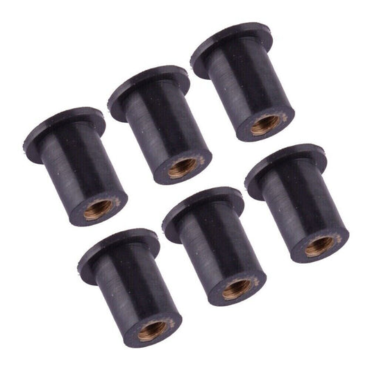 6pcs/set M5 Rubber Windshield Windscreen Fairing Well Nuts Fits for Yamaha Black n