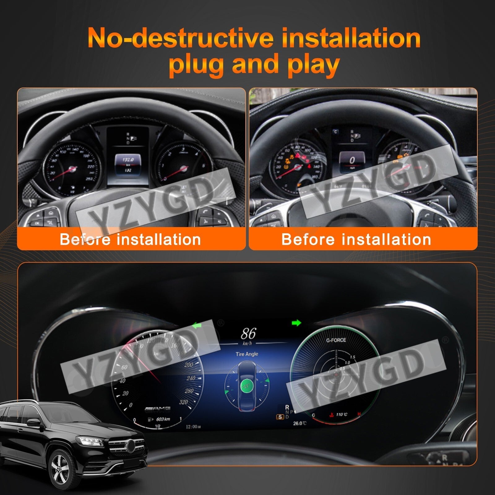 Car LCD Digital Cluster for Mercedes for Benz ML/GL 2005-2015 Instrument dashboard Q