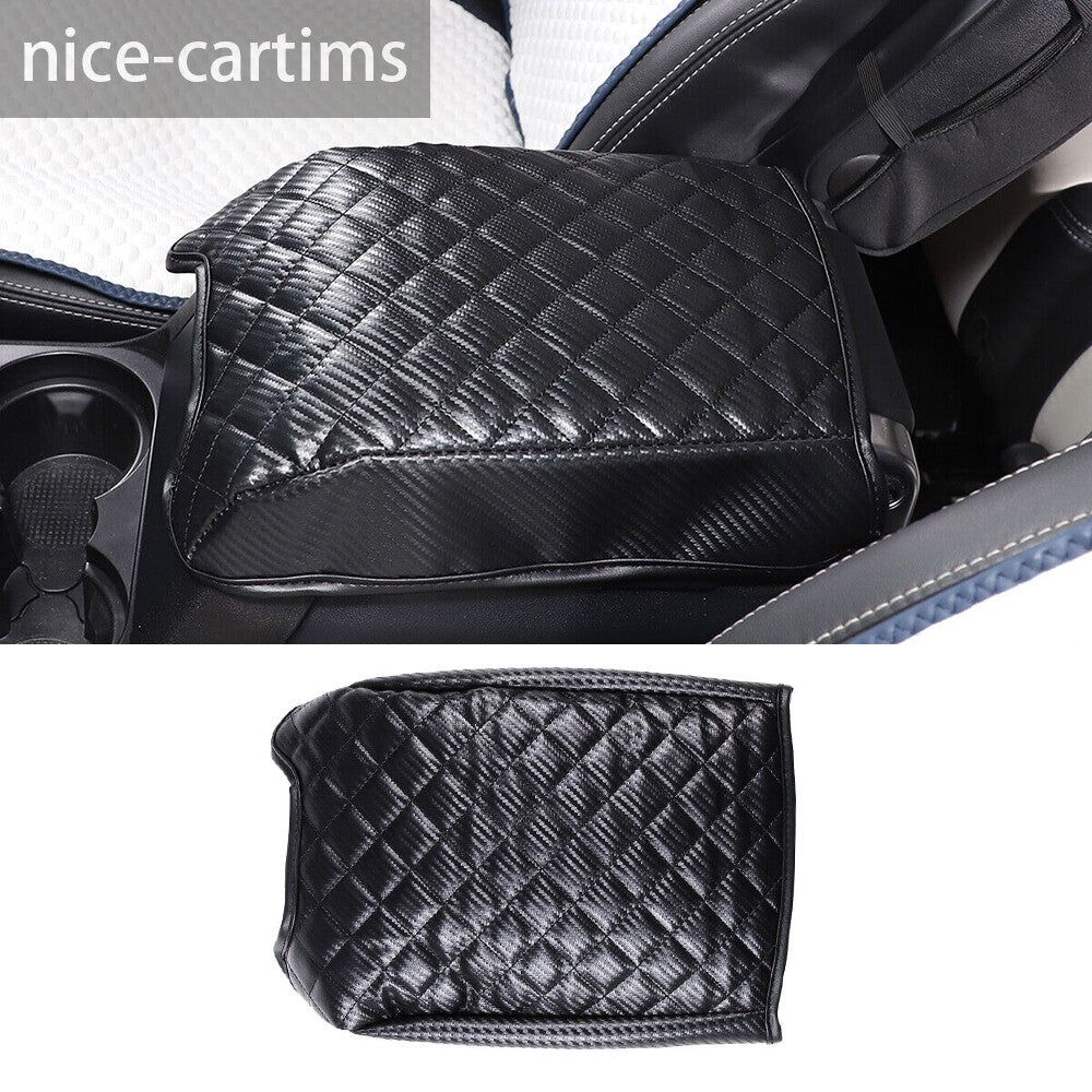 for Land Rover Discovery 4 10-16 Carbon Center Armrest Box Cushion Leather Cover