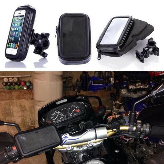 Motorcycle Mobile Phone Holder Waterproof Case Bag Cover Handlebar Mount Stand
