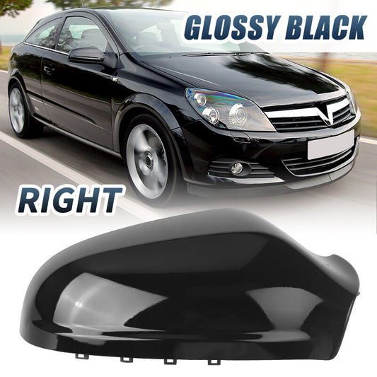 Right Side Door Wing Mirror Cover Cap Black for Opel for Vauxhall Astra H 2004-2009