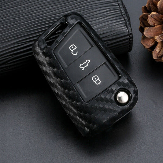 Carbon fiber key cover key cover for VW E- for Golf for Passat Touran ?KODA for SEAT Q