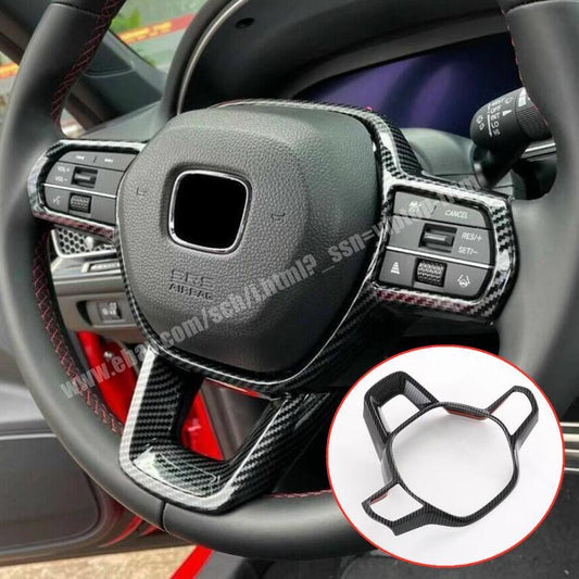 Carbon ABS Car Steering Wheel Frame Cover Trim Decor 2023-2024 for Honda CR-V