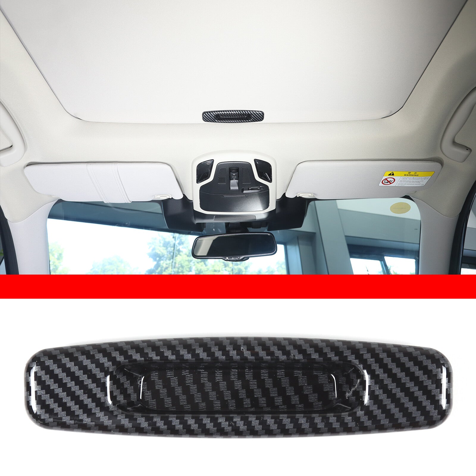 Carbon fiber ABS dome-shaped sunroof handle trim cover for Subaru Outback 2022 - 24- n