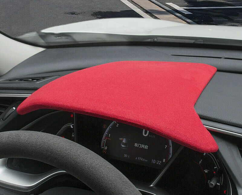 for Honda for Civic 2016-21 Red Suede Dashboard Instrument Molding Panel Cover Trim