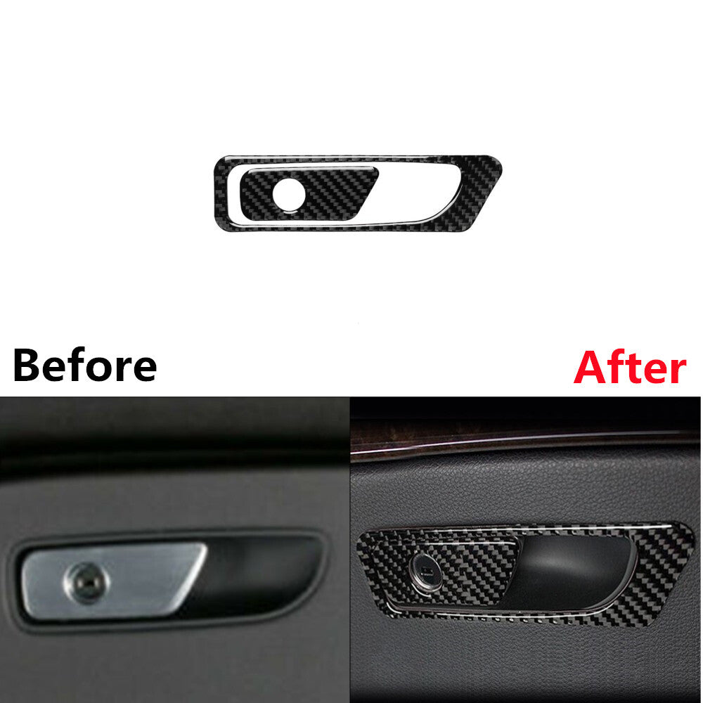 2x Carbon Fiber Passenger Side Armrest Box Cover Trim for Audi Q7 SQ7 2016-2019