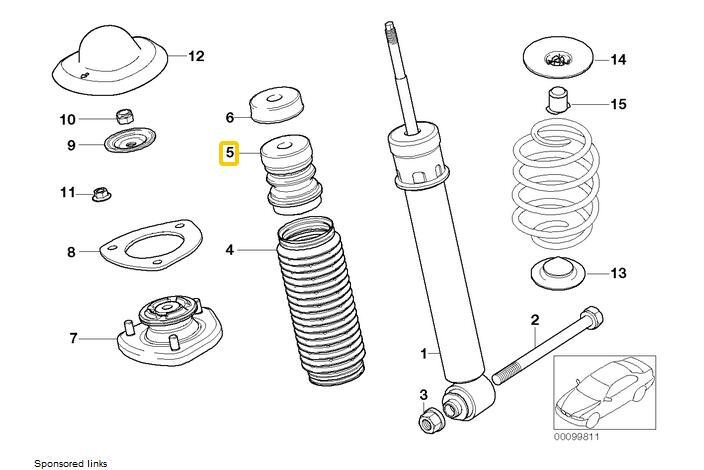 One rear shock absorber strut bumper suitable for E53 X5 99-06- n